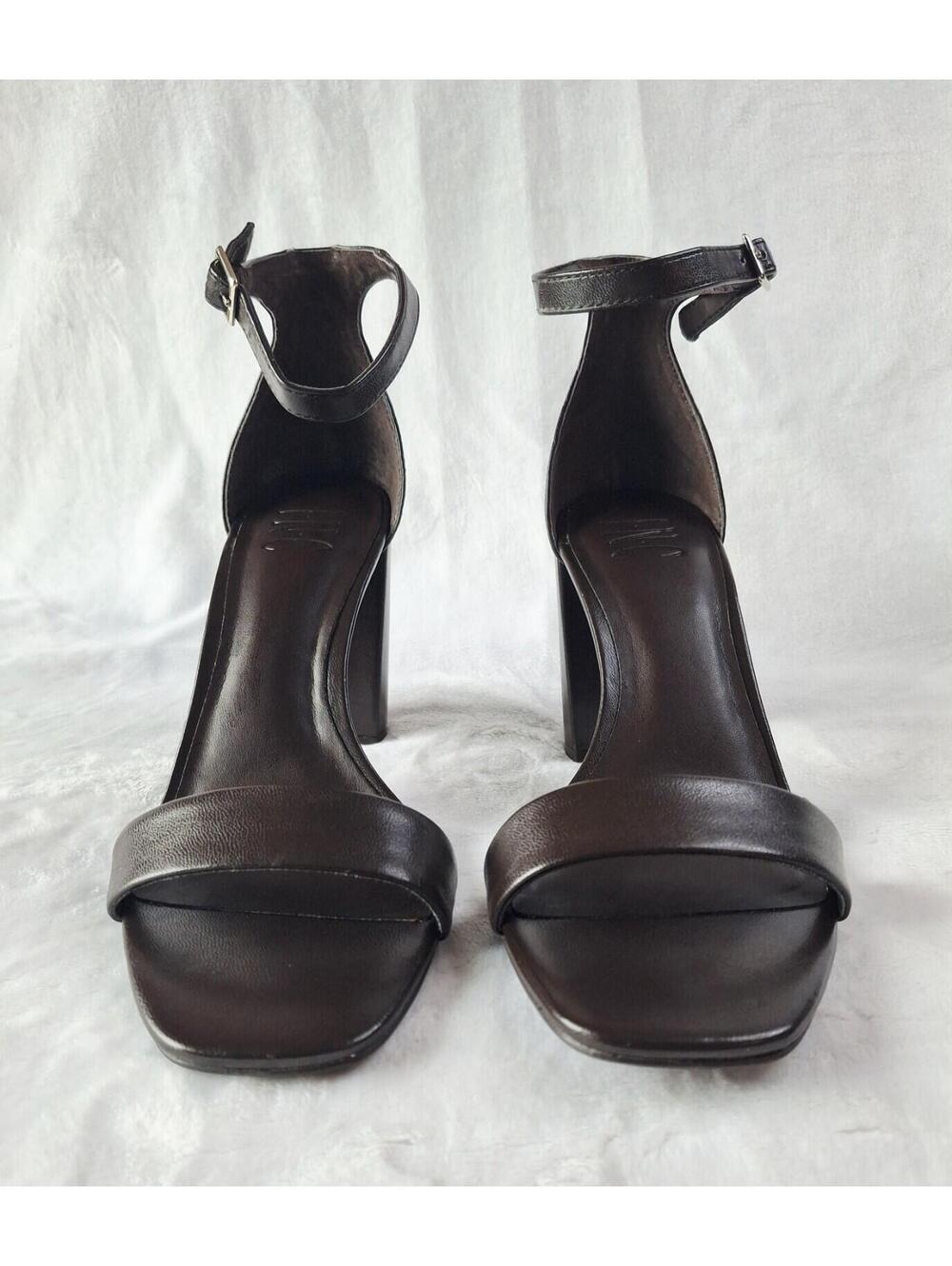 INC International Concepts Lexini Brown Strappy Block Heels Women's 7